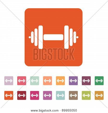 The Dumbbell Icon. Barbell Symbol. Flat