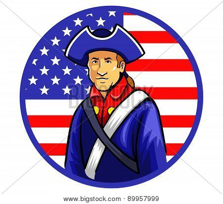 American Minutemen in Circle Shape Flag