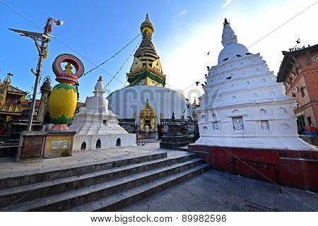 Buddhist Stupa Of Swayambhunath, Kathmandu Remained Intact After The Massive Earthquake That Hit Nep
