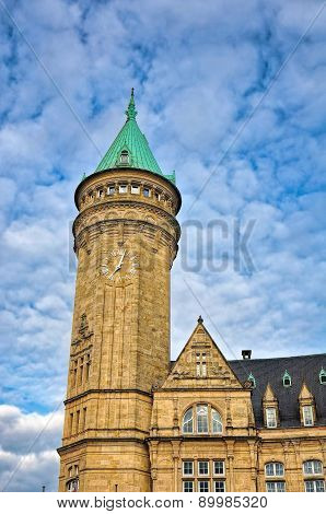 Clock Tower In Luxembourg