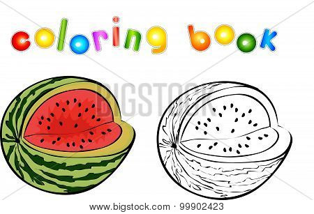 Cartoon Watermellon Coloring Book