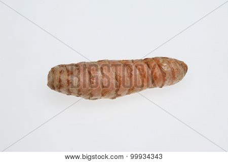 Turmeric, Curcuma Longa, A Rhizomatous Herbaceous Perennial Plant As Spice And Medicinal Herb