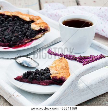 Biscuit With Black Currants And A Cup Of Coffee