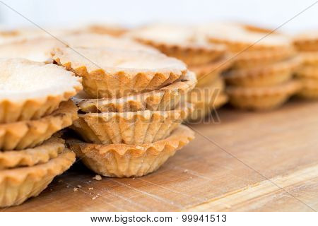 Empty Tartlets On Wooden Table