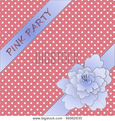 peony ribbon with girly background