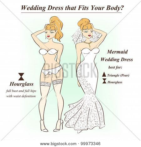 Woman In Underwear And Mermaid Wedding Dress.