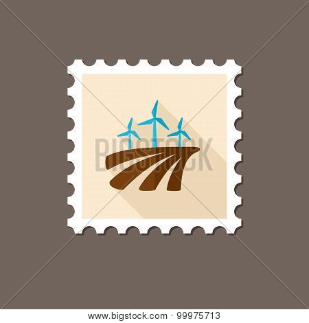 Windmill On The Field Flat Stamp