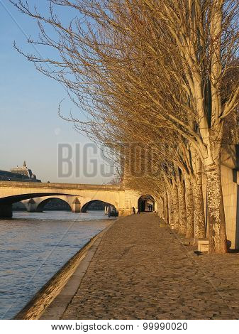 Quay along the Seine river