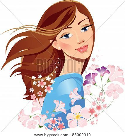 spring girl with flowers