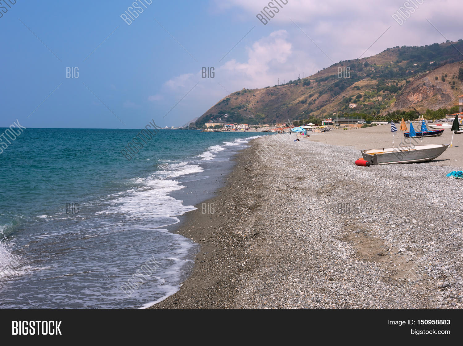 rocky coast of tyrrhenian sea in campora san giovani in calabria