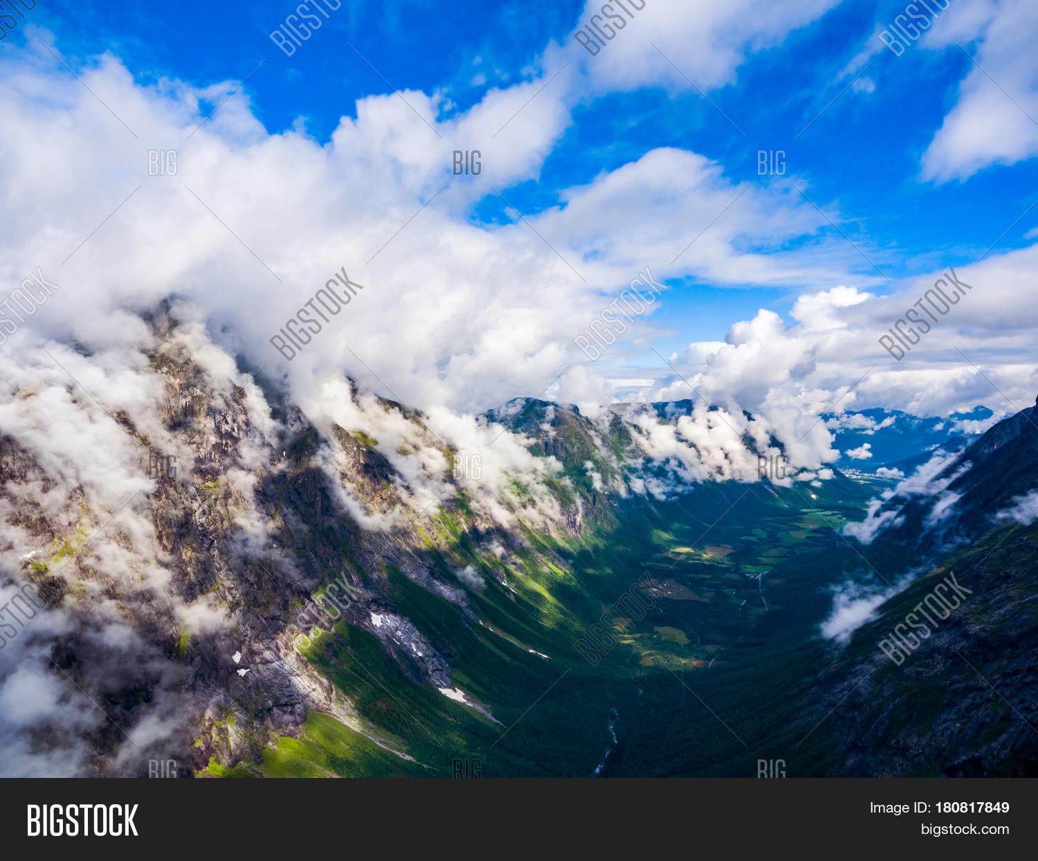beautiful nature norway natural landscape aerial photography.