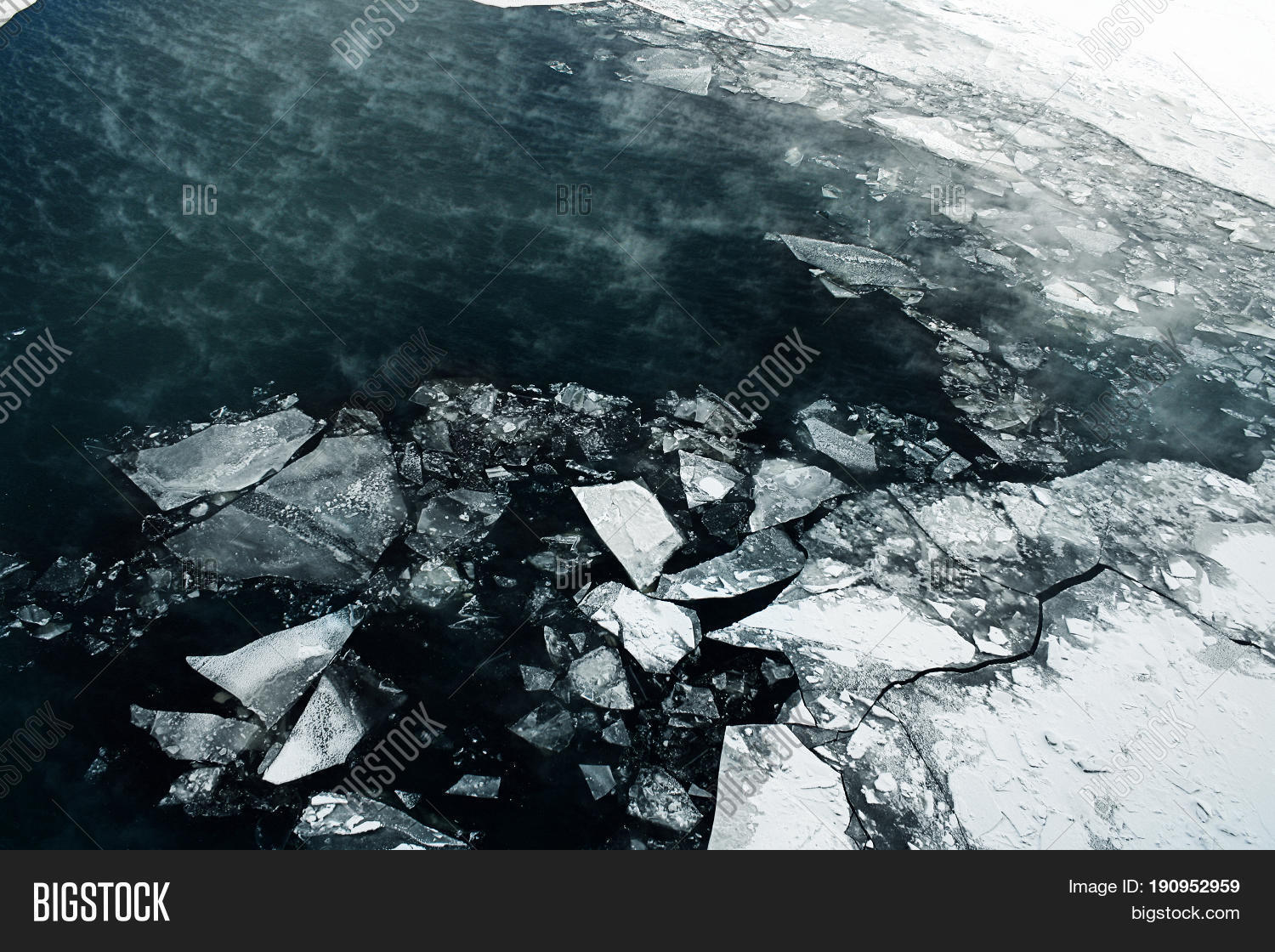 ice melts on the winter river.