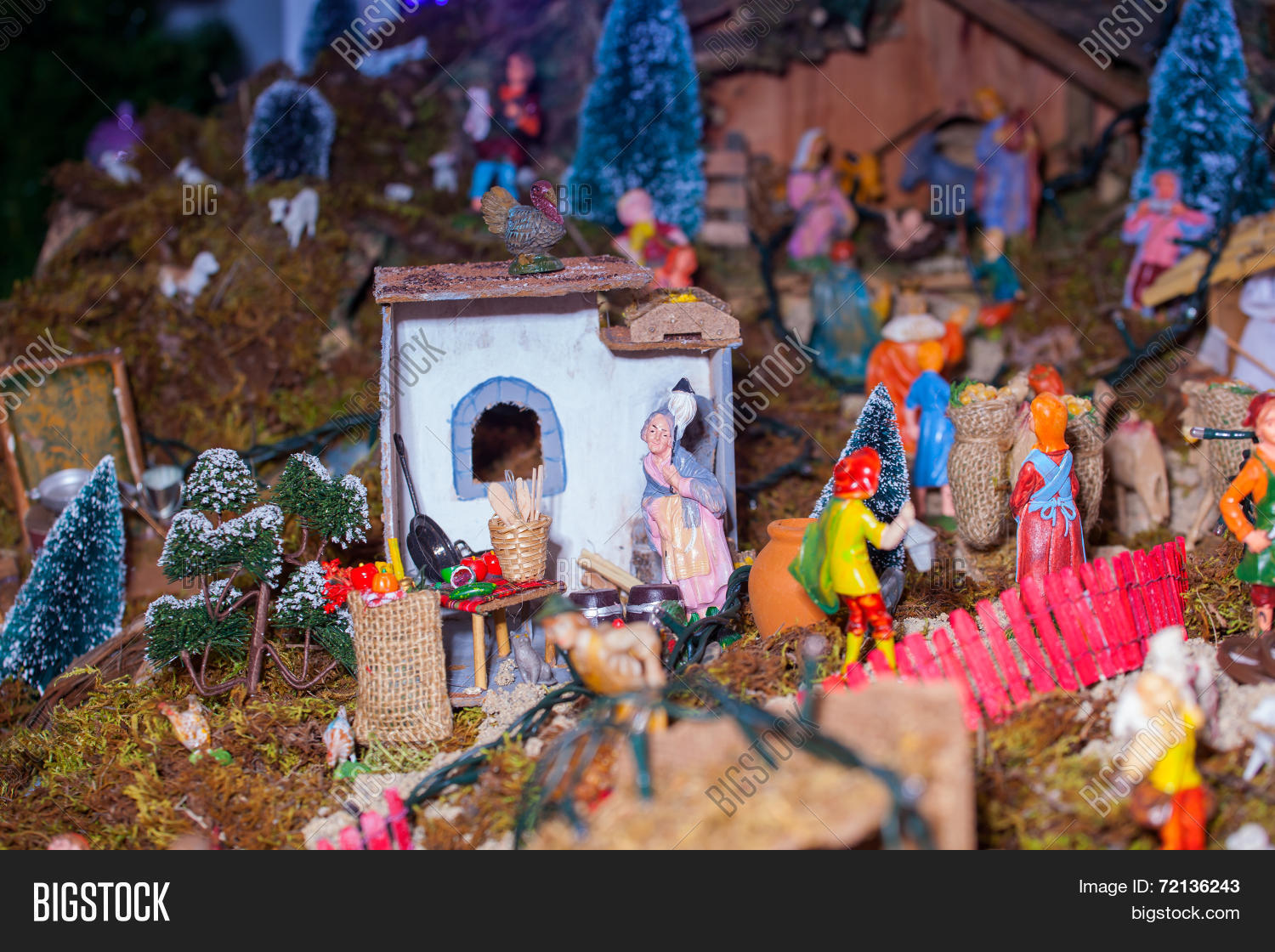 view of nativity scene in italian called presepe