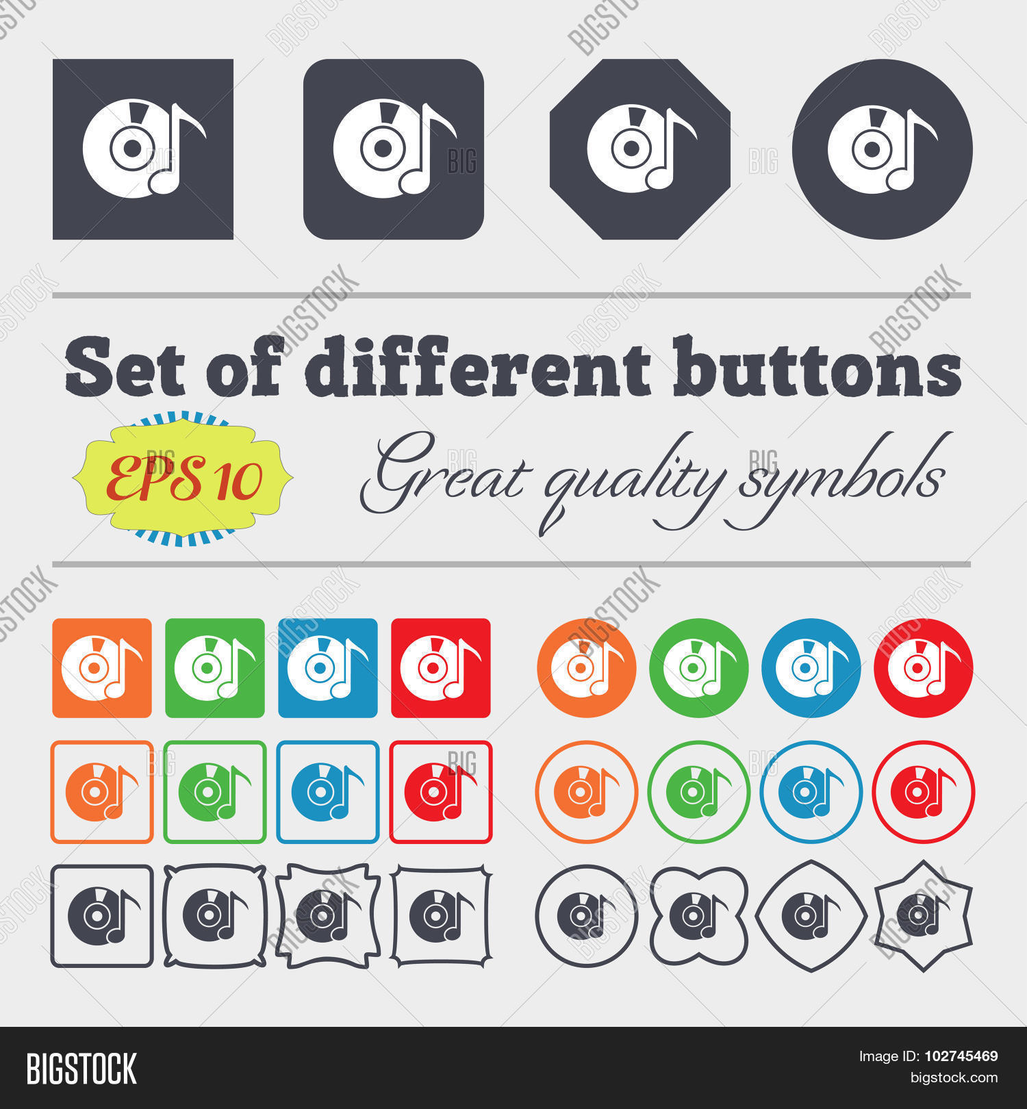 big set of colorful, diverse, high-quality buttons.