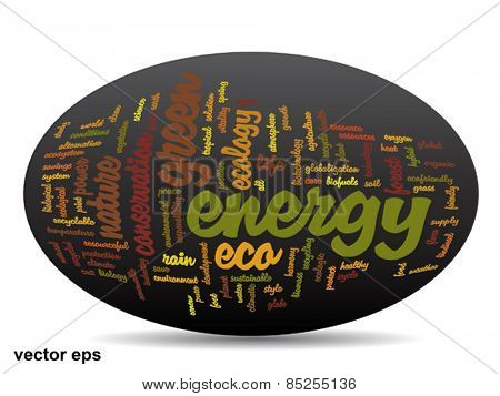 concept or conceptual 3d oval or ellipse abstract green ecology