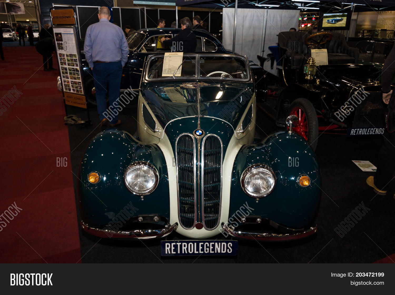 maastricht netherlands - january 08 2015: oldtimer bmw 327 sport