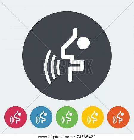 single flat icon on the circle. vector illustration.