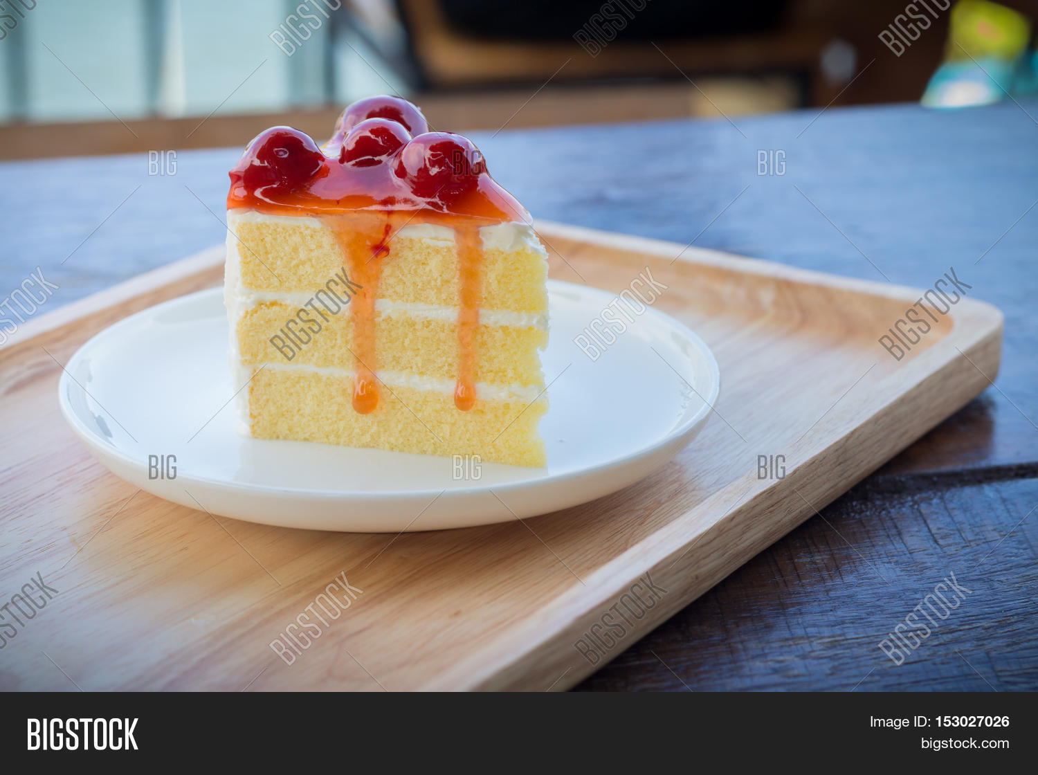 sponge cake with cherry syrup.