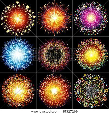 &nbsp; 保存 下载预览 collection of colorful vector fireworks
