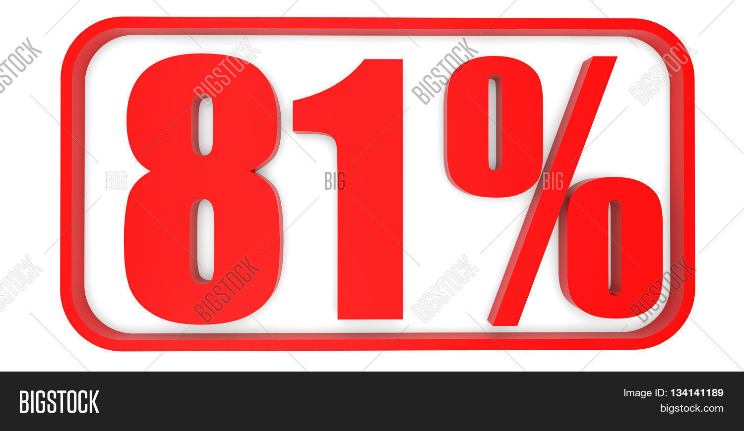 discount 81 percent off. 3d illustration on white background.