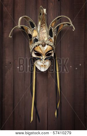 venetian carnival mask with ribbons