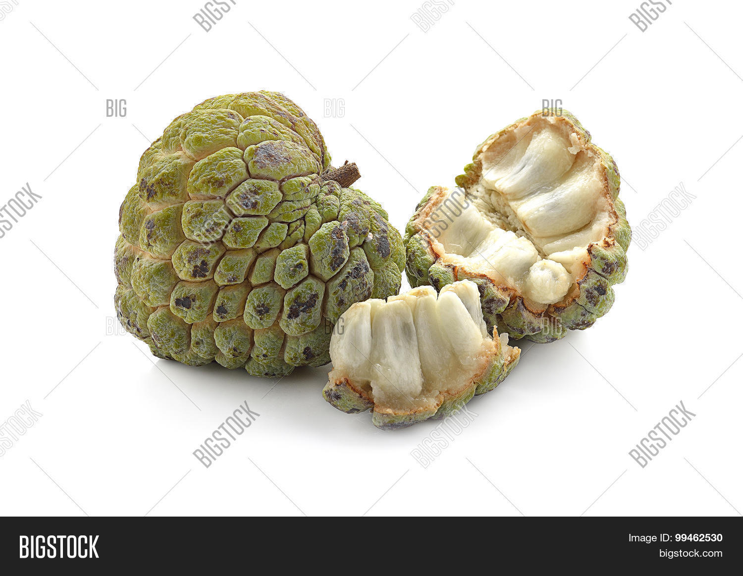 custard apple on white background, custard apple