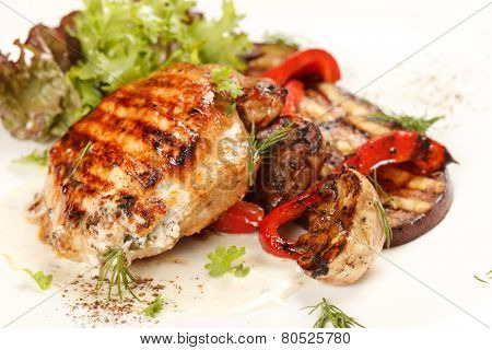 chicken steak with vegetables
