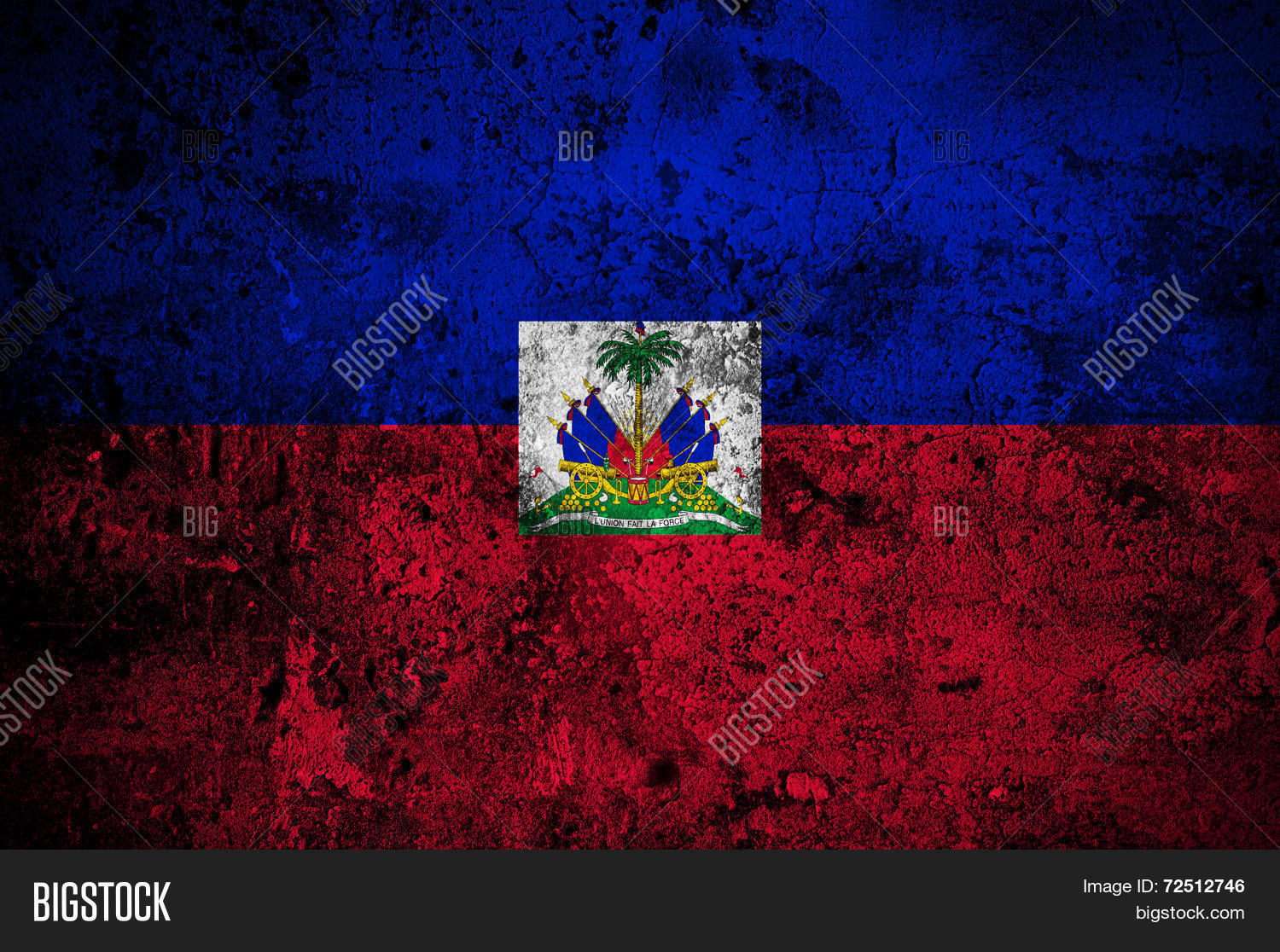 grunge flag of haiti with capital in port-au-prince