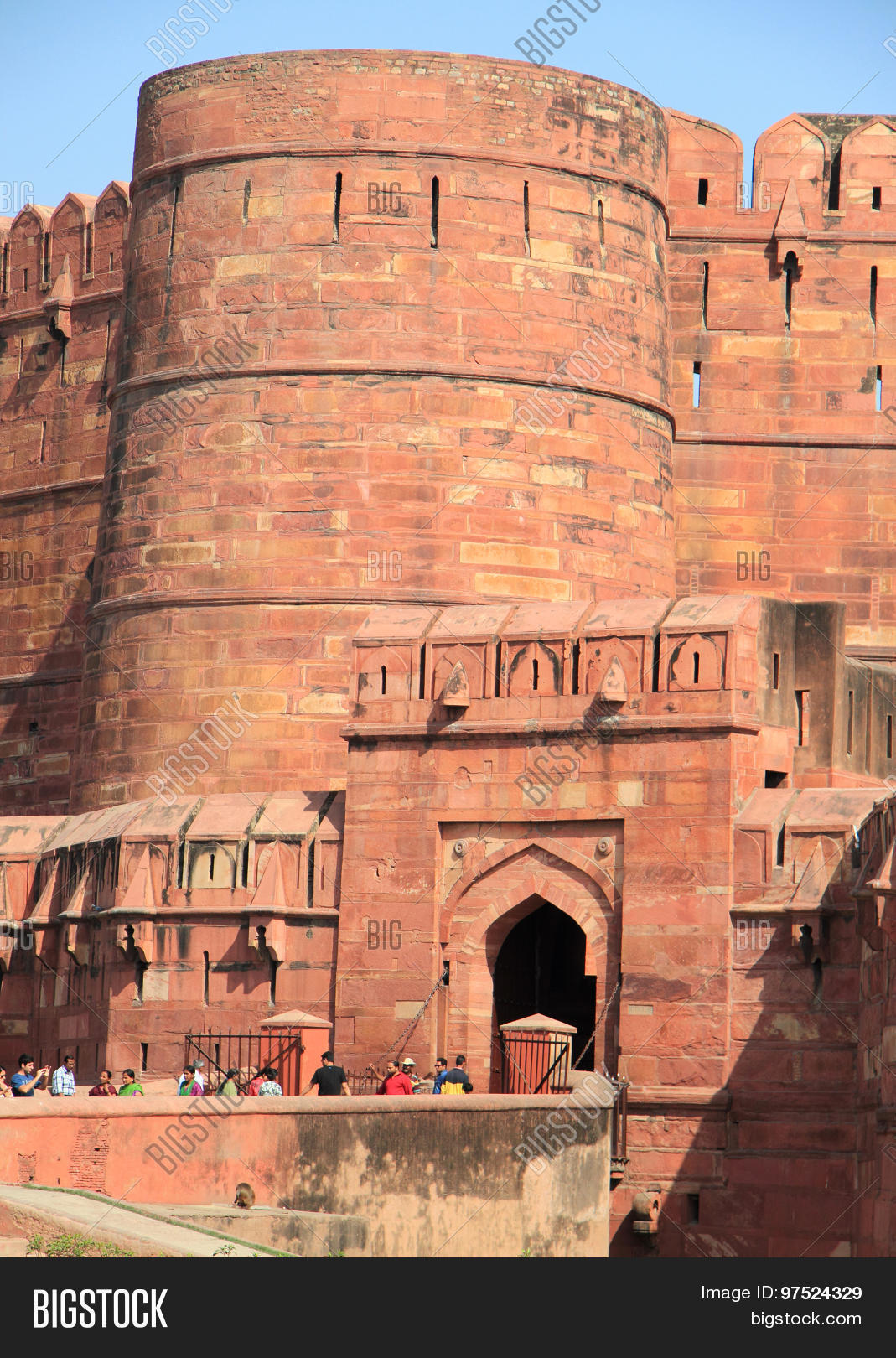 agra, india - february 22, 2015: world famous agra fort, uttar