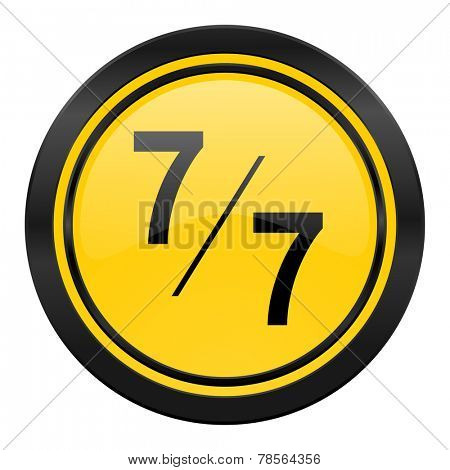 7 per 7 icon, yellow logo