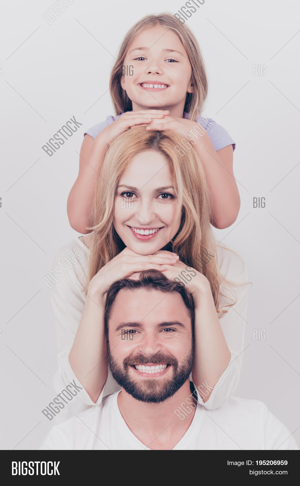 family photo portrait of three.