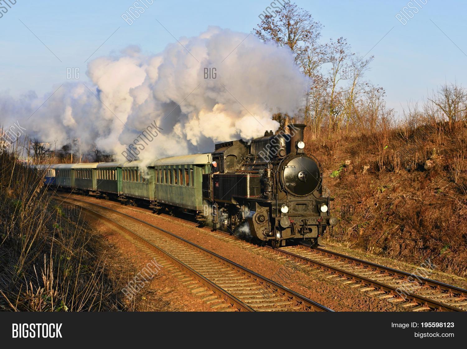 specially launched czech old steam train for trips and for