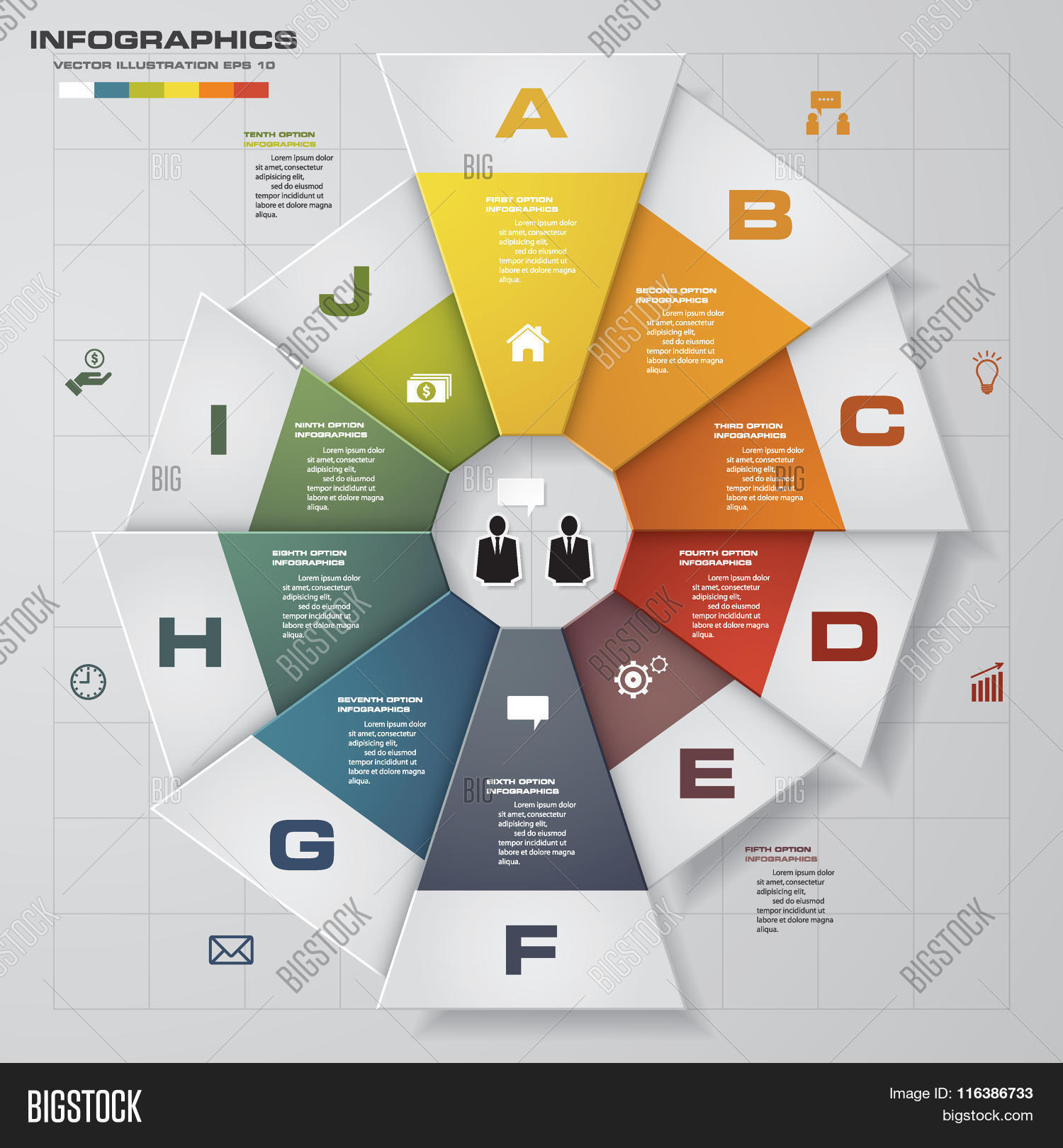 infographic design template and business concept with 10 options
