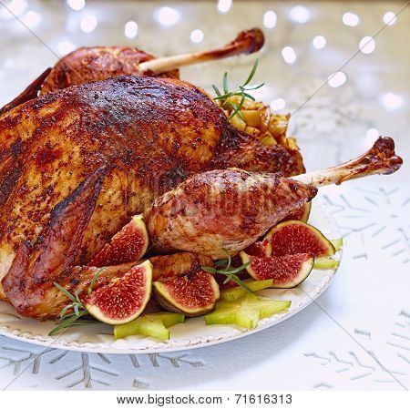 roasted turkey with fruits