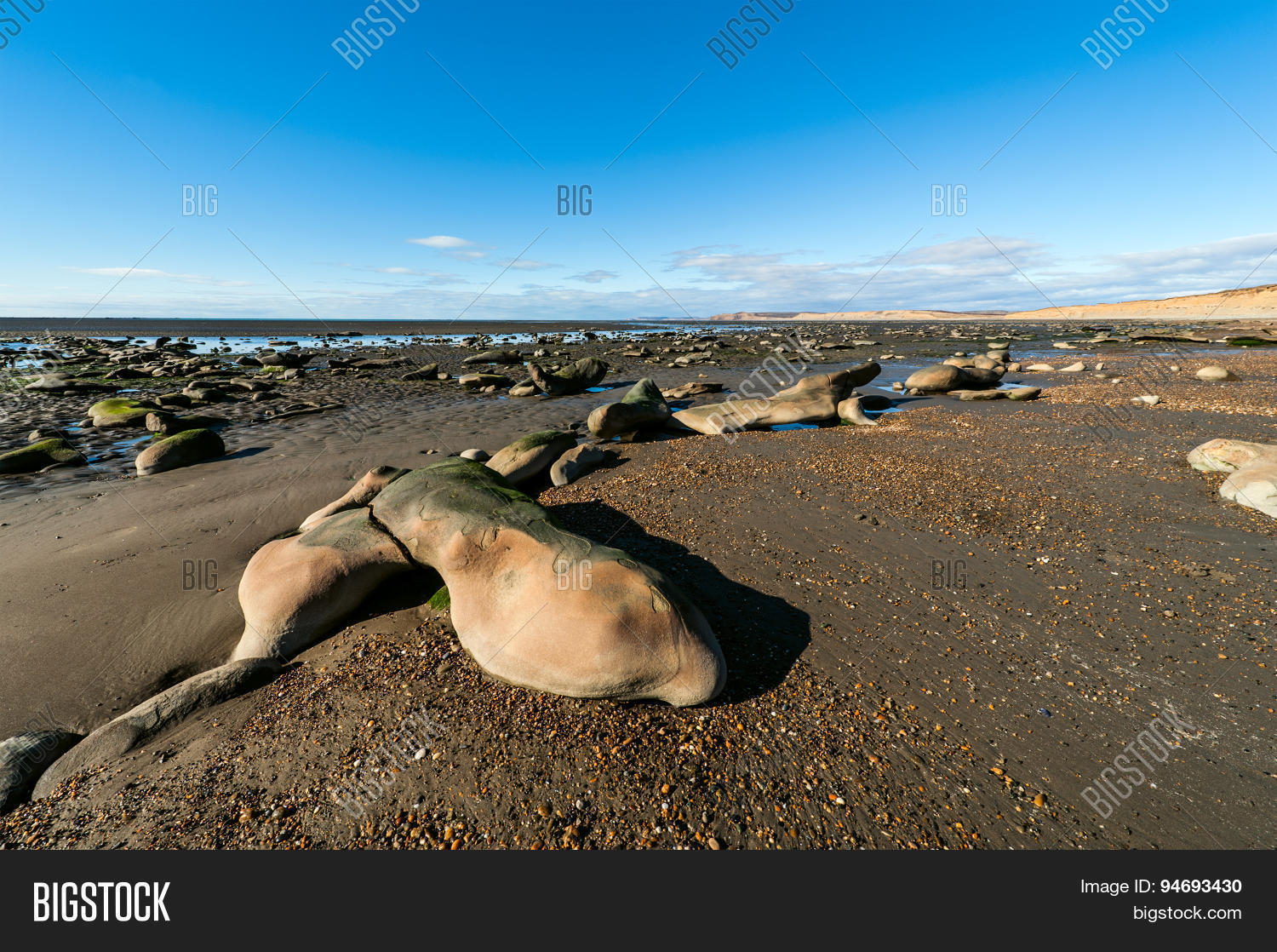 low tide in the beagle channel tierra del fuego - ushuaia