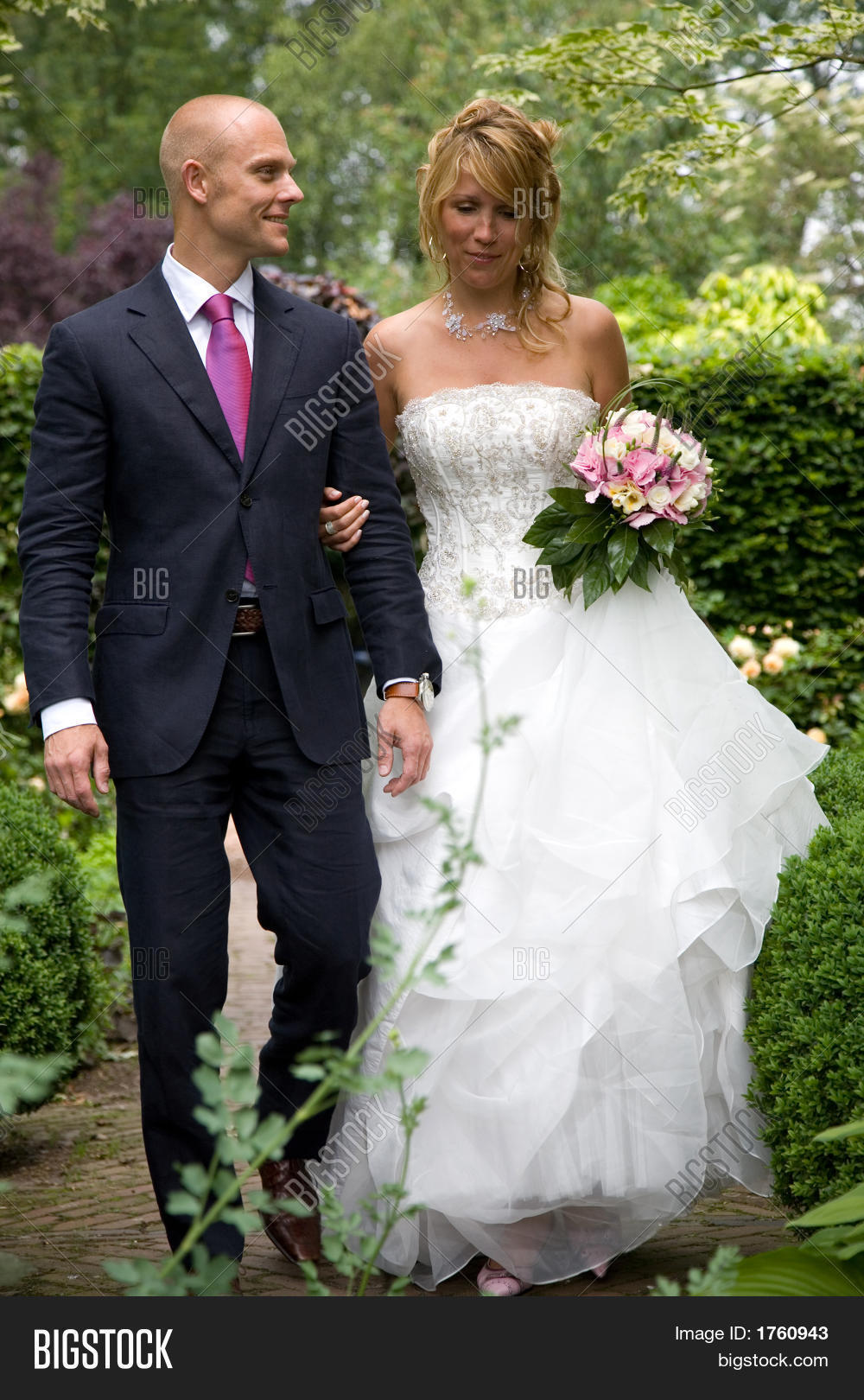 beautiful young couple walking together about to get married
