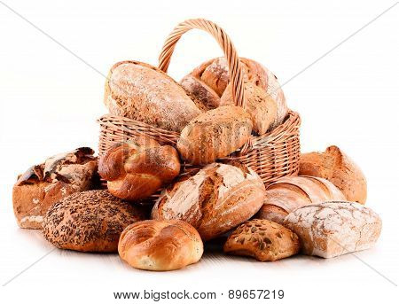 composition with variety of baking products isolated on white