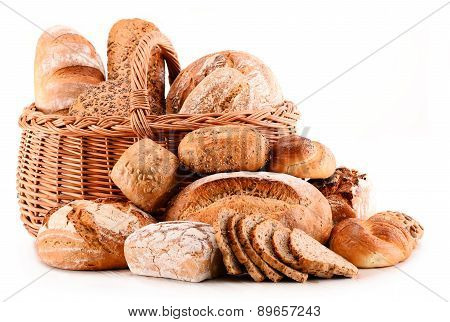 composition with variety of baking products isolated on white