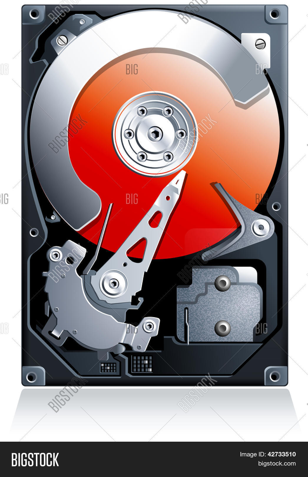 硬盘hdd 现实详细的矢量