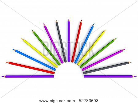 crayon in semicircular