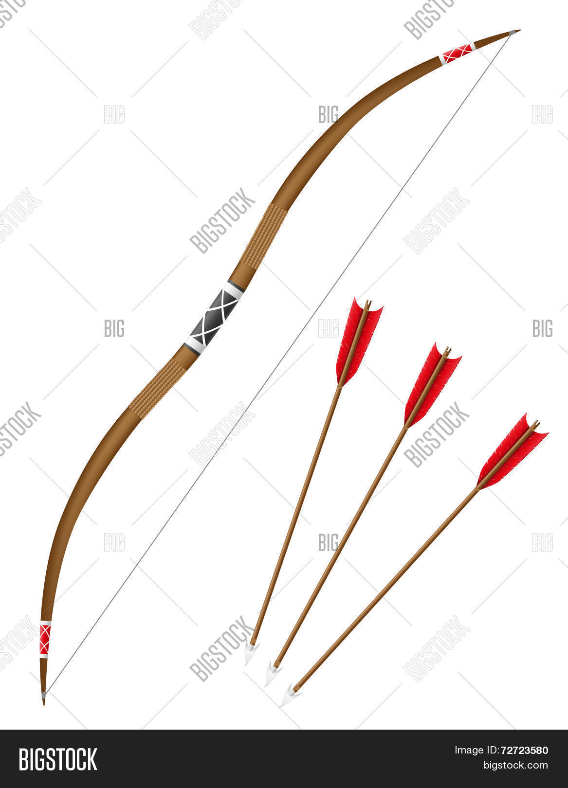 bow and arrows vector illustration isolated on white background