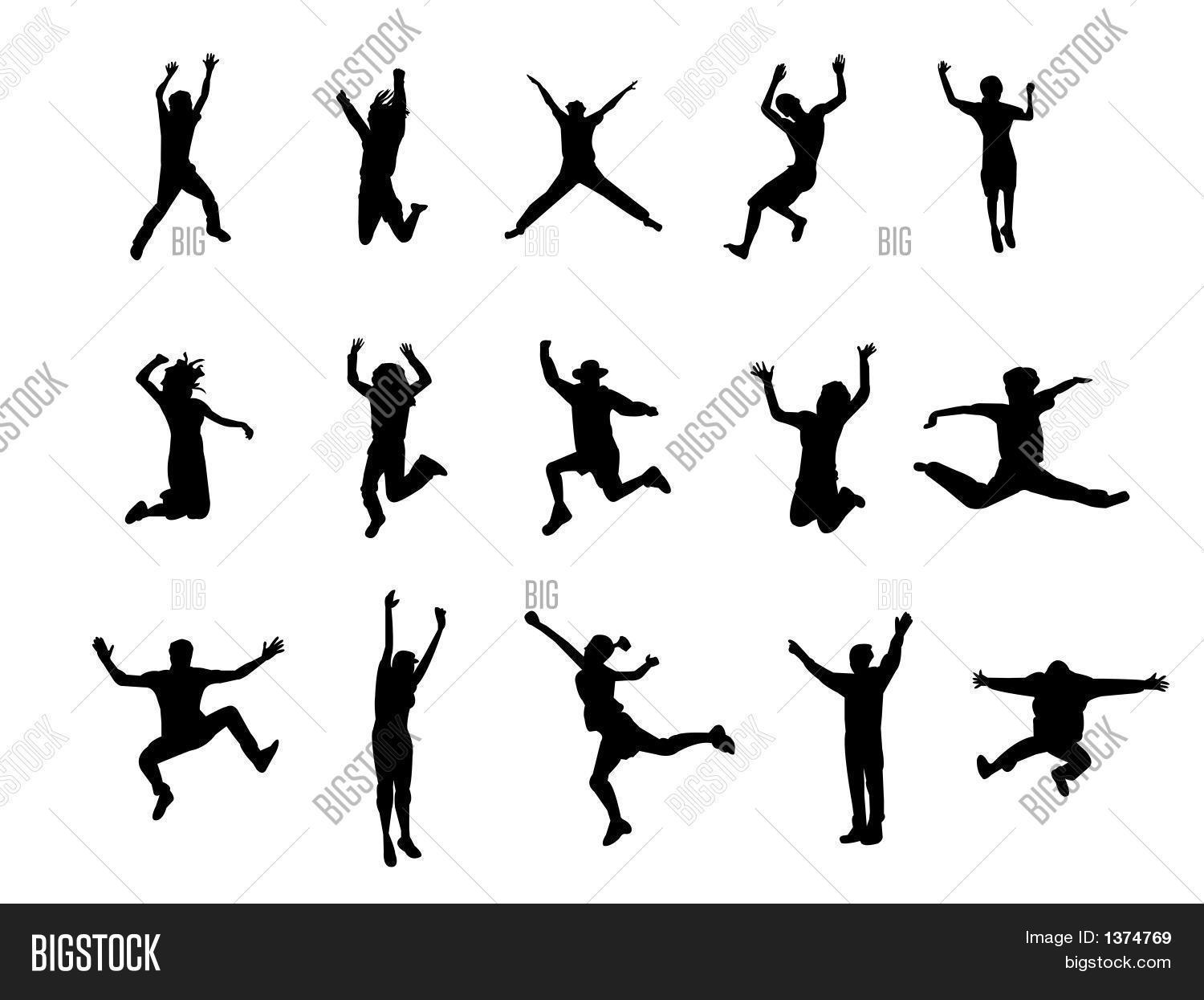 跳跃的剪影 库存矢量图和库存照片 | bigstock