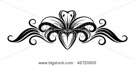 百合花的黑色剪影.矢量插画. 库存矢量图和库存照片 | bigstock
