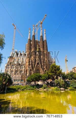 12 2014: the famous catholic basilica of the sagrada familia in