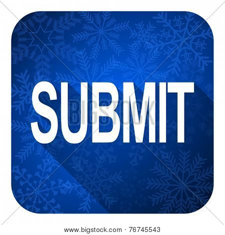 submit flat icon, christmas button