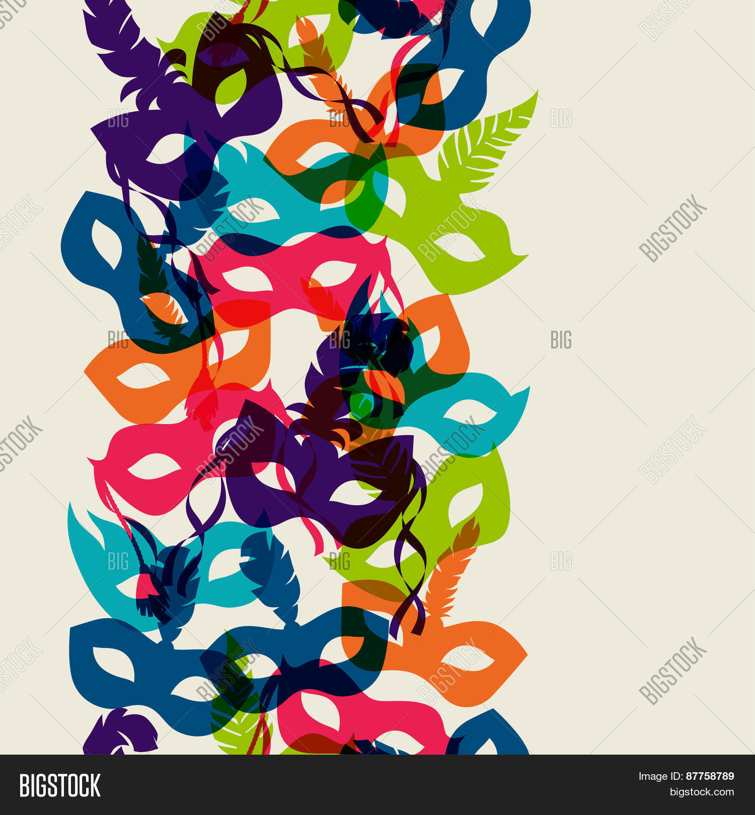 celebration festive seamless pattern with carnival masks