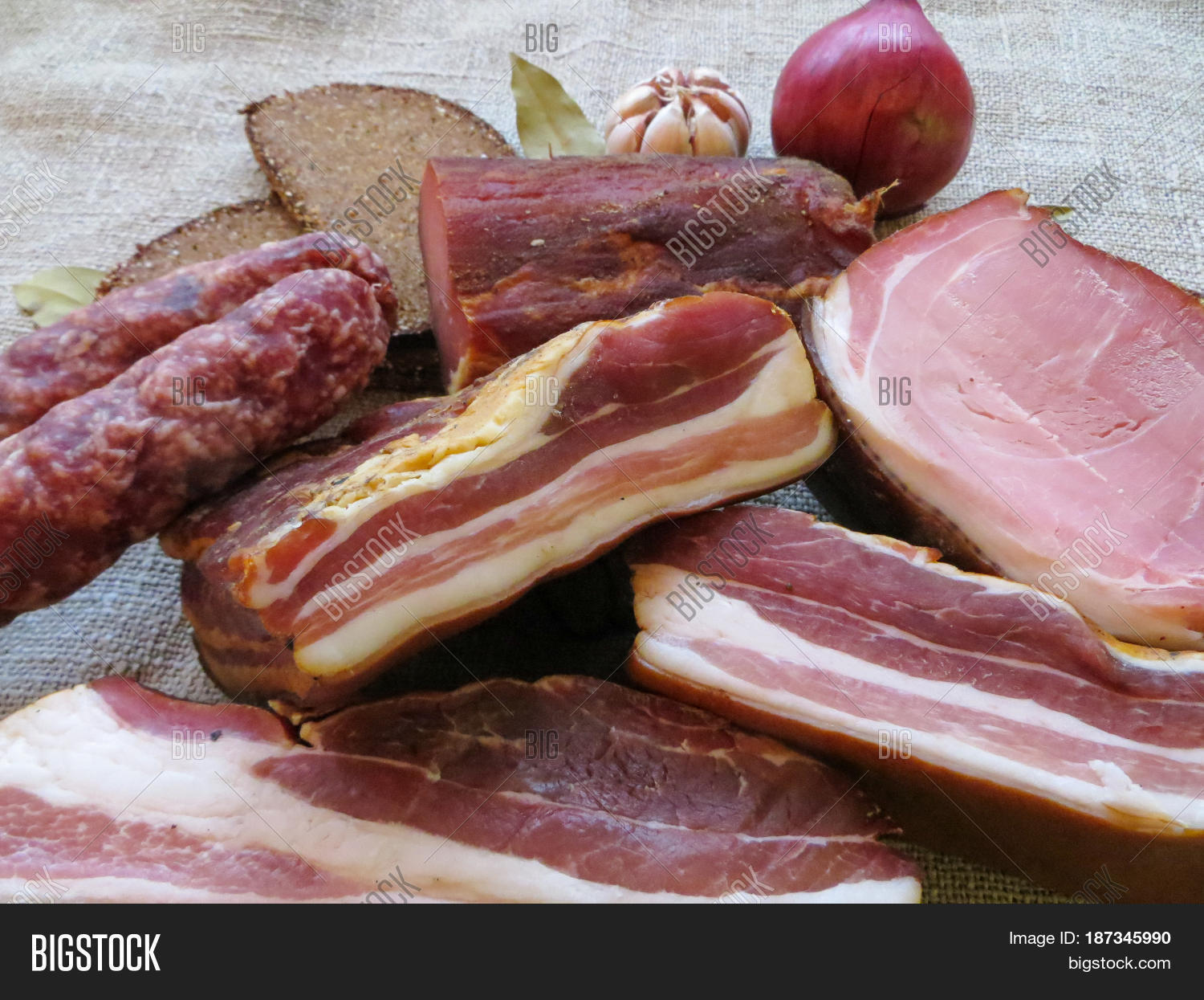 dried meat ham sausage smoked meat图片和照片 | bigstock
