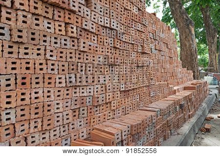 stack of bricks for construction materials