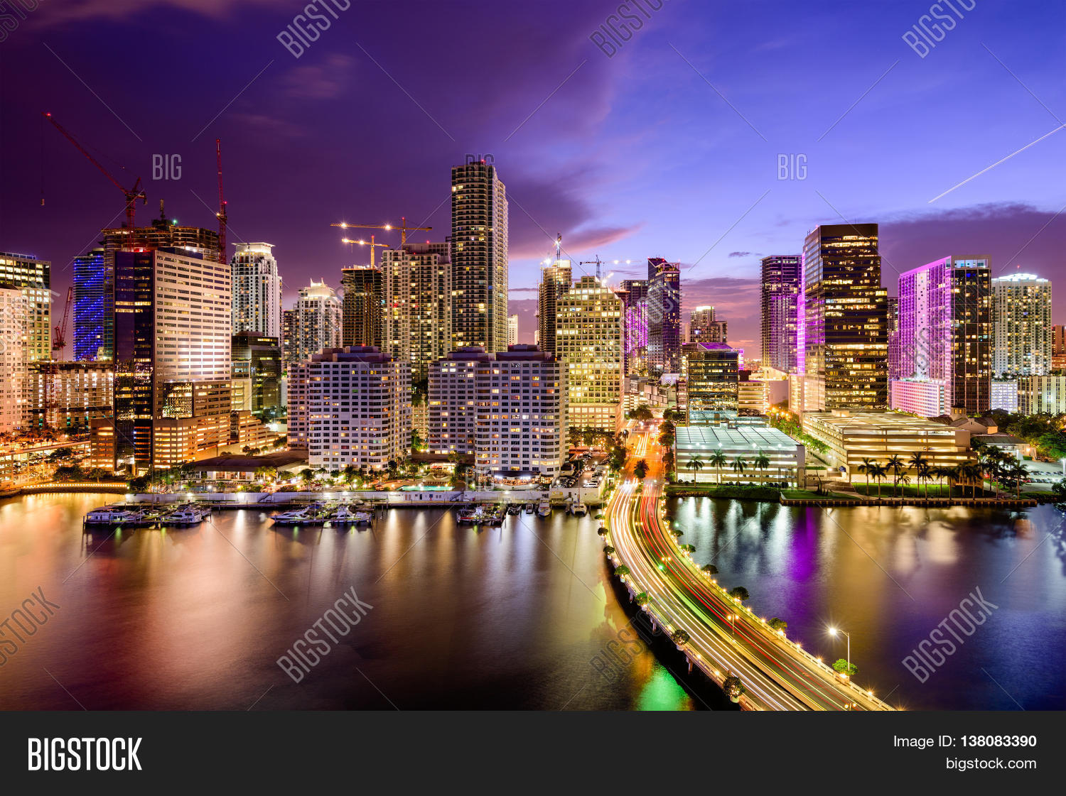 miami, florida, usa downtown skyline.