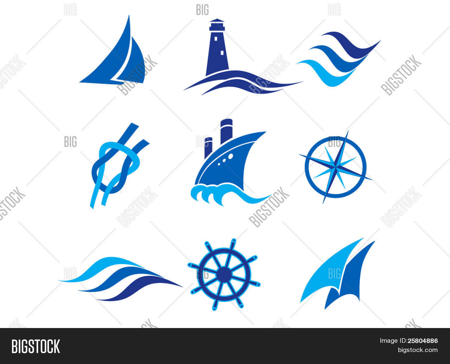 航海徽标和图标